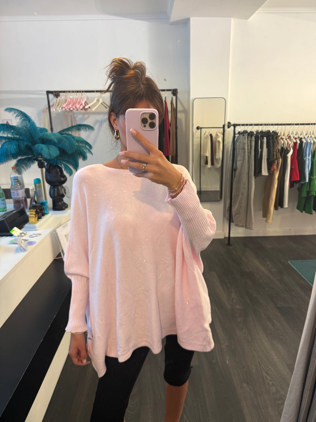 Rose Glitter Sweater