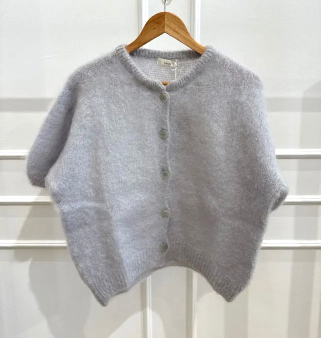 Soft Short Sleeve Mohair Cardigan