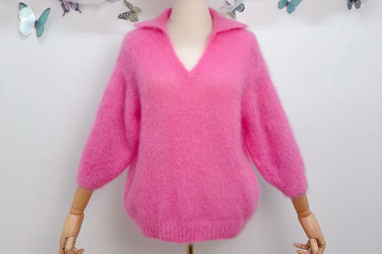 Kid Mohair V-Neck Sweater