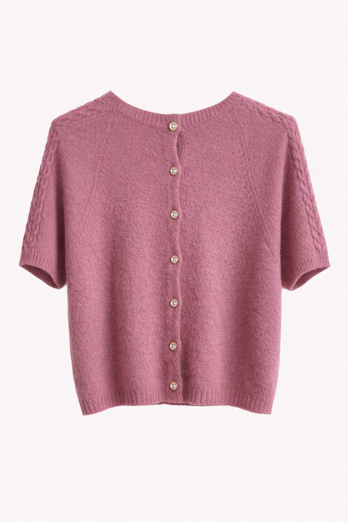 Alpaca Short-Sleeve Cardigan