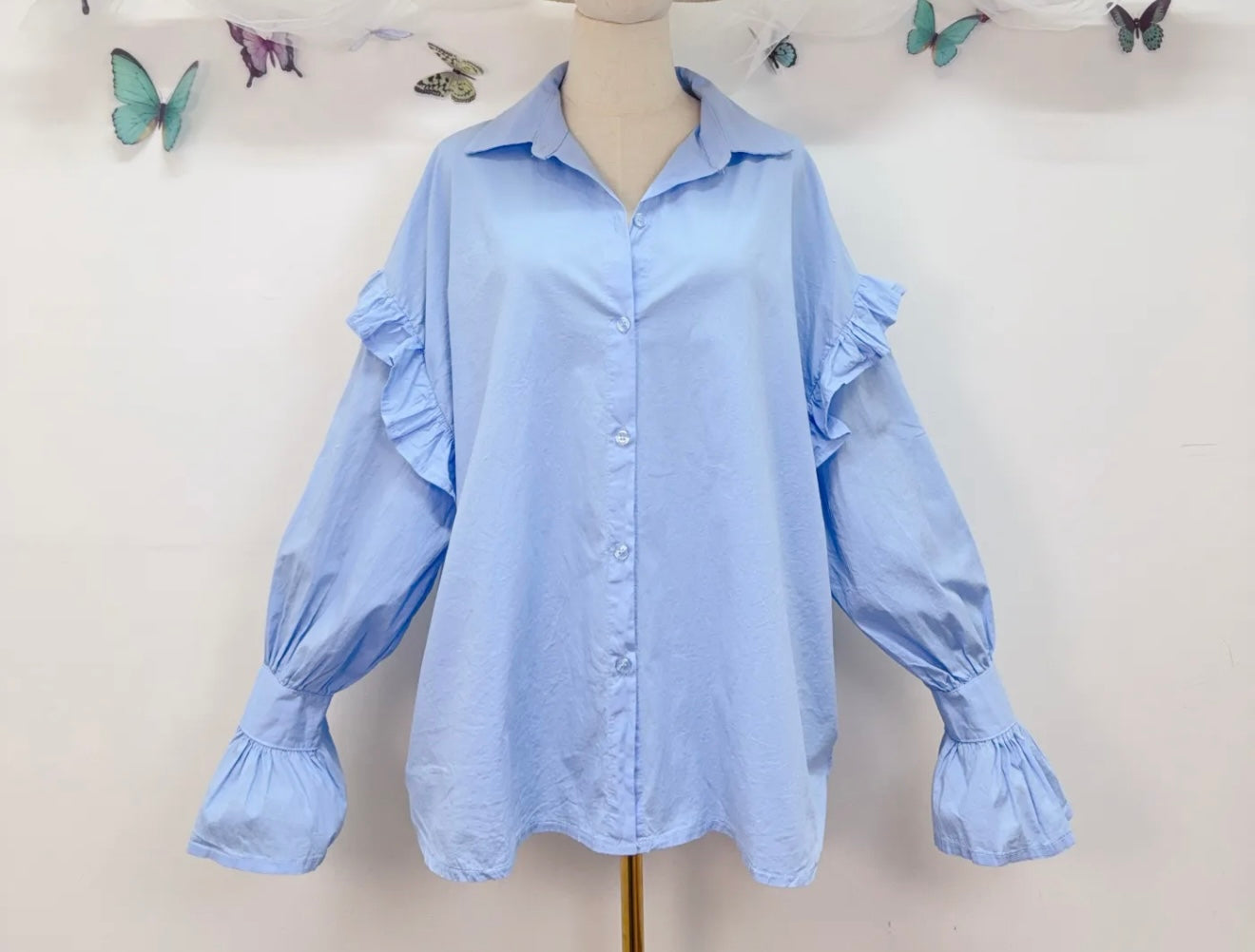 Cotton Ruffle Blouse