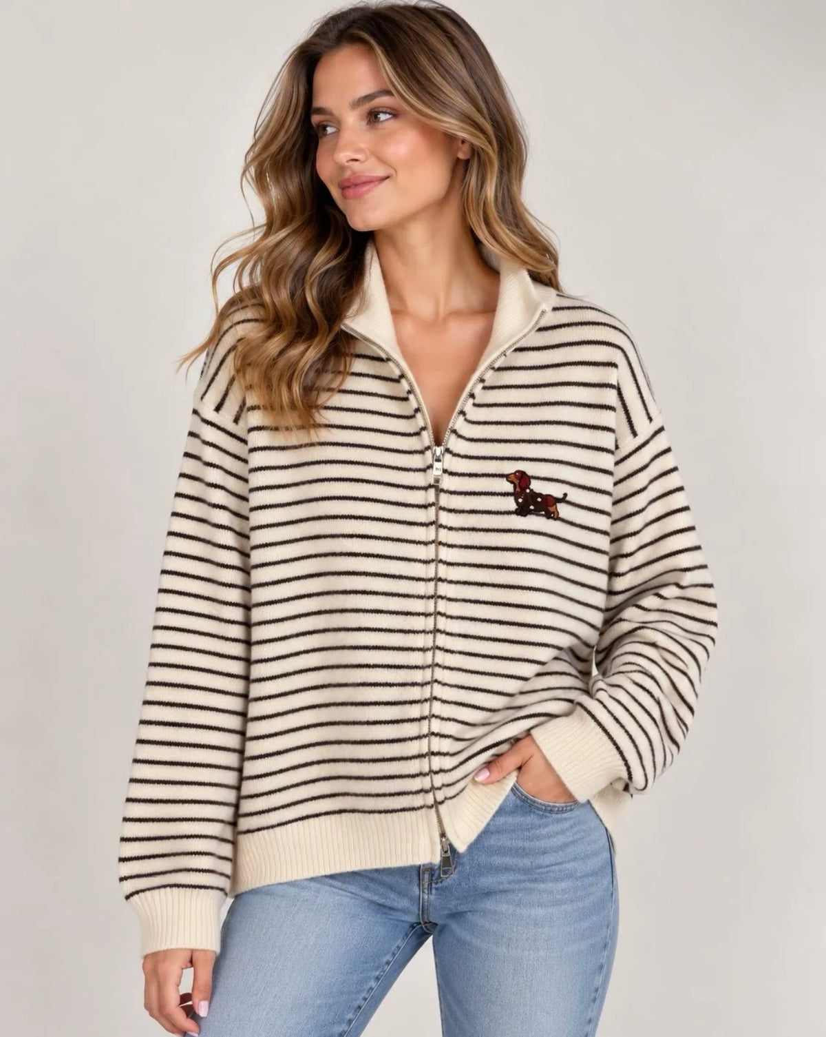 Dog stripe Zipper