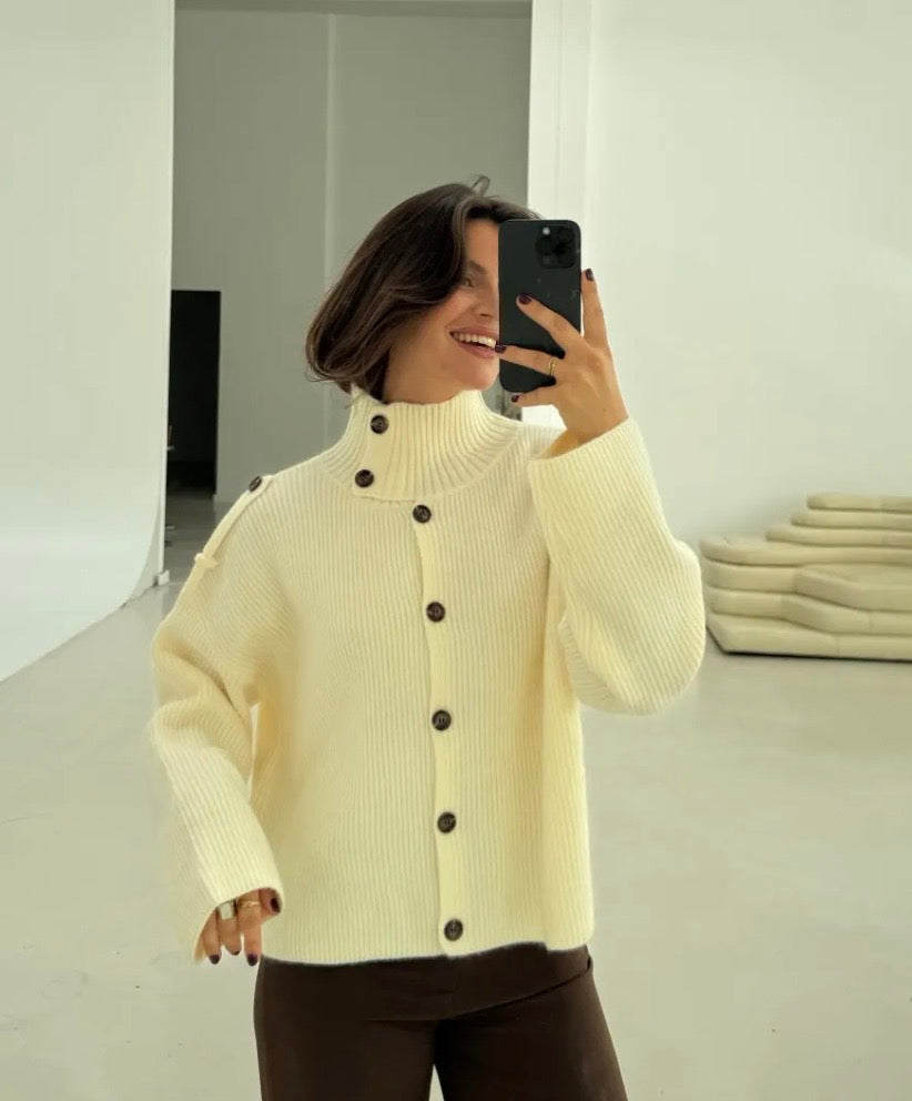 Highneck Button Cardigan