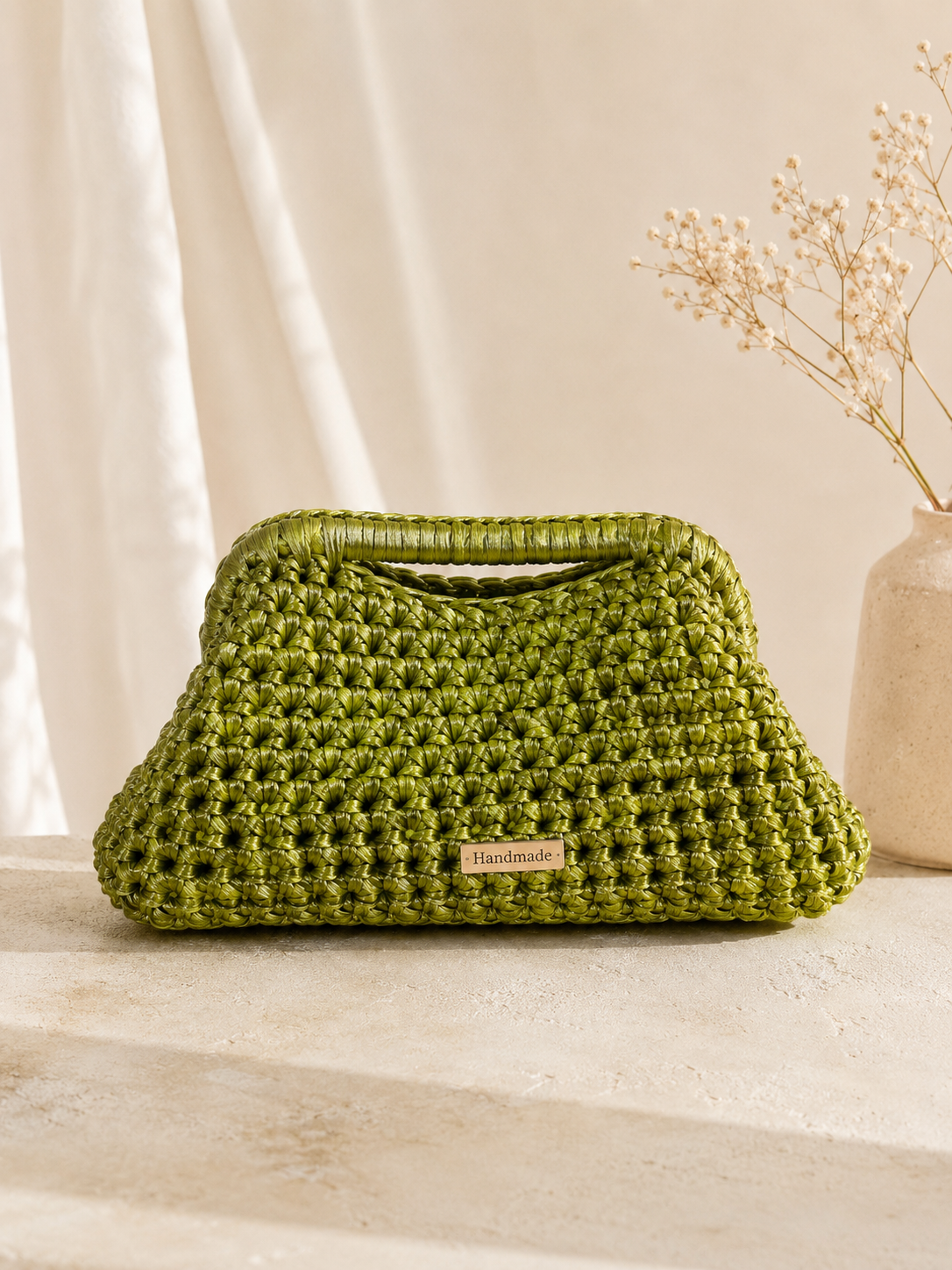 Handmade Crochet Clutch - Green