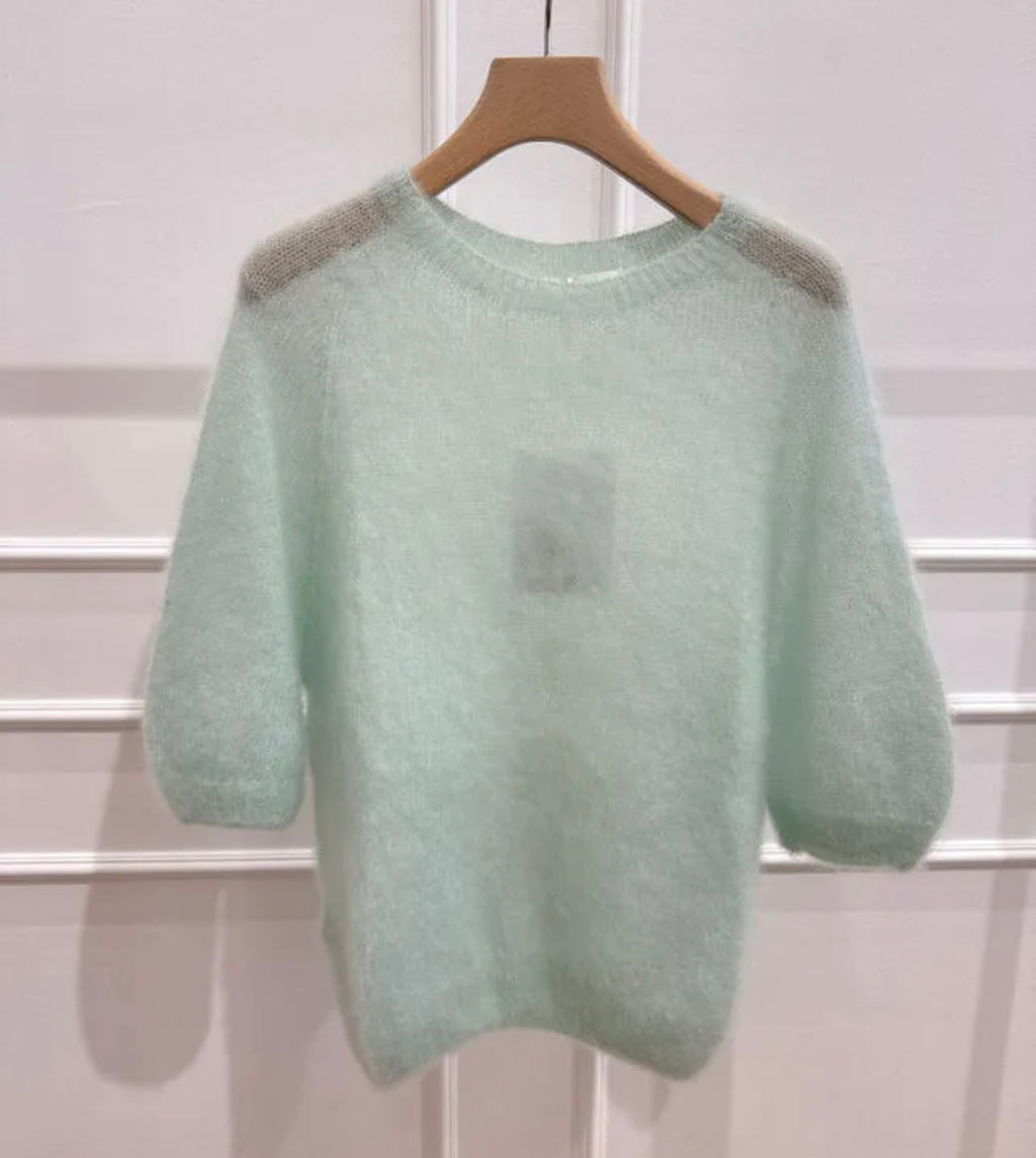 Short Arm  Mohair Sweater