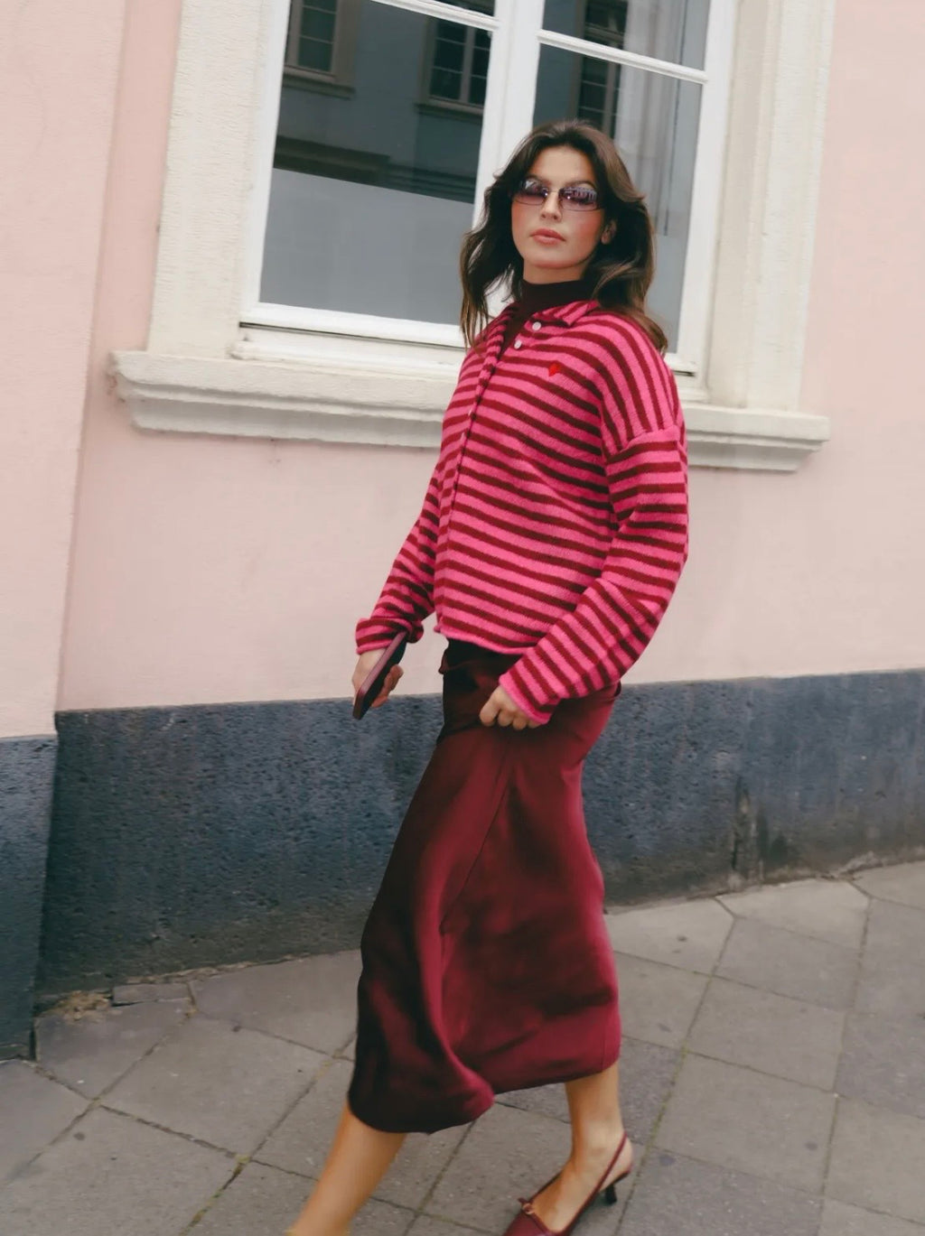 Pink Stripe Cardigan