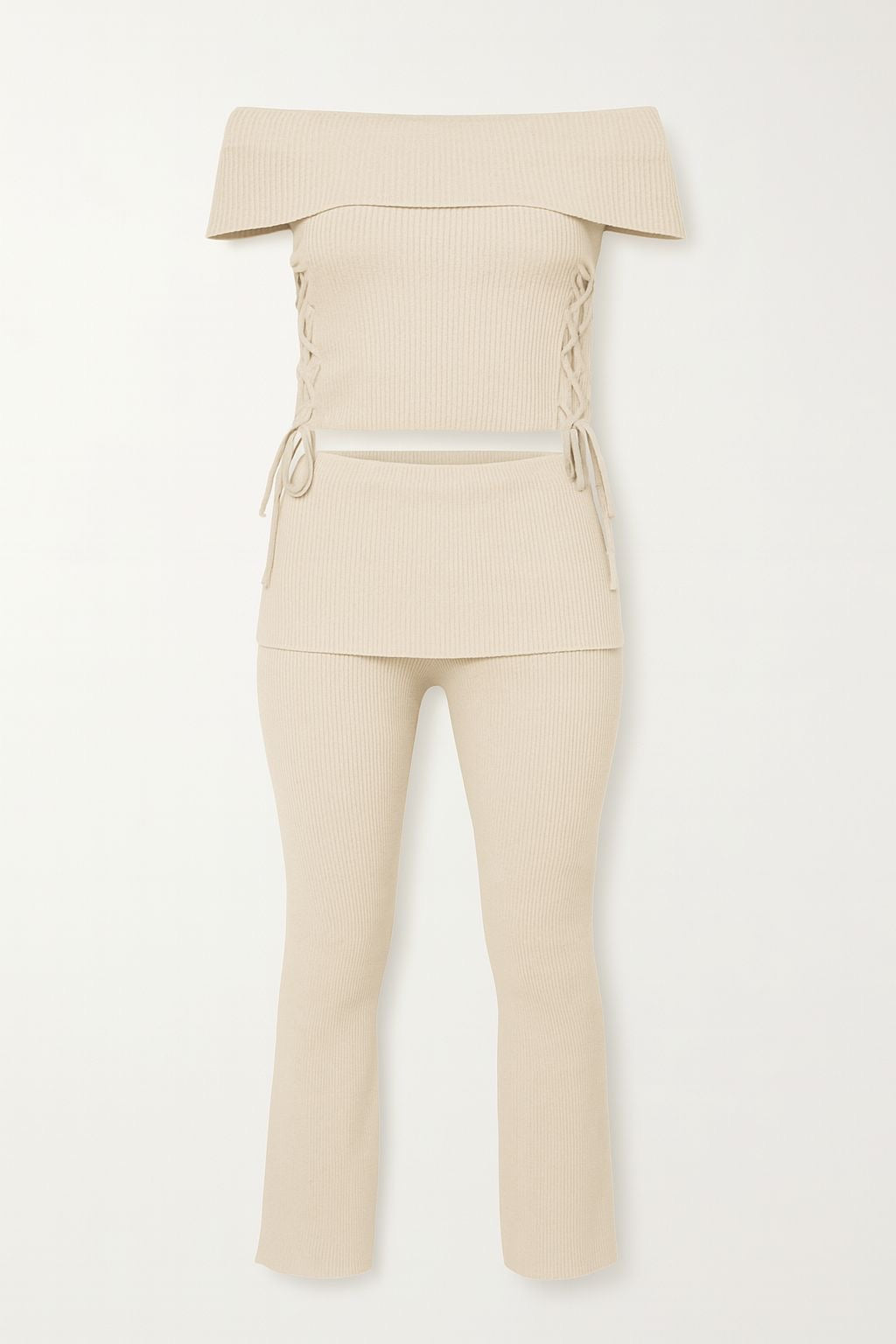 Off-shoulder Knit Set
