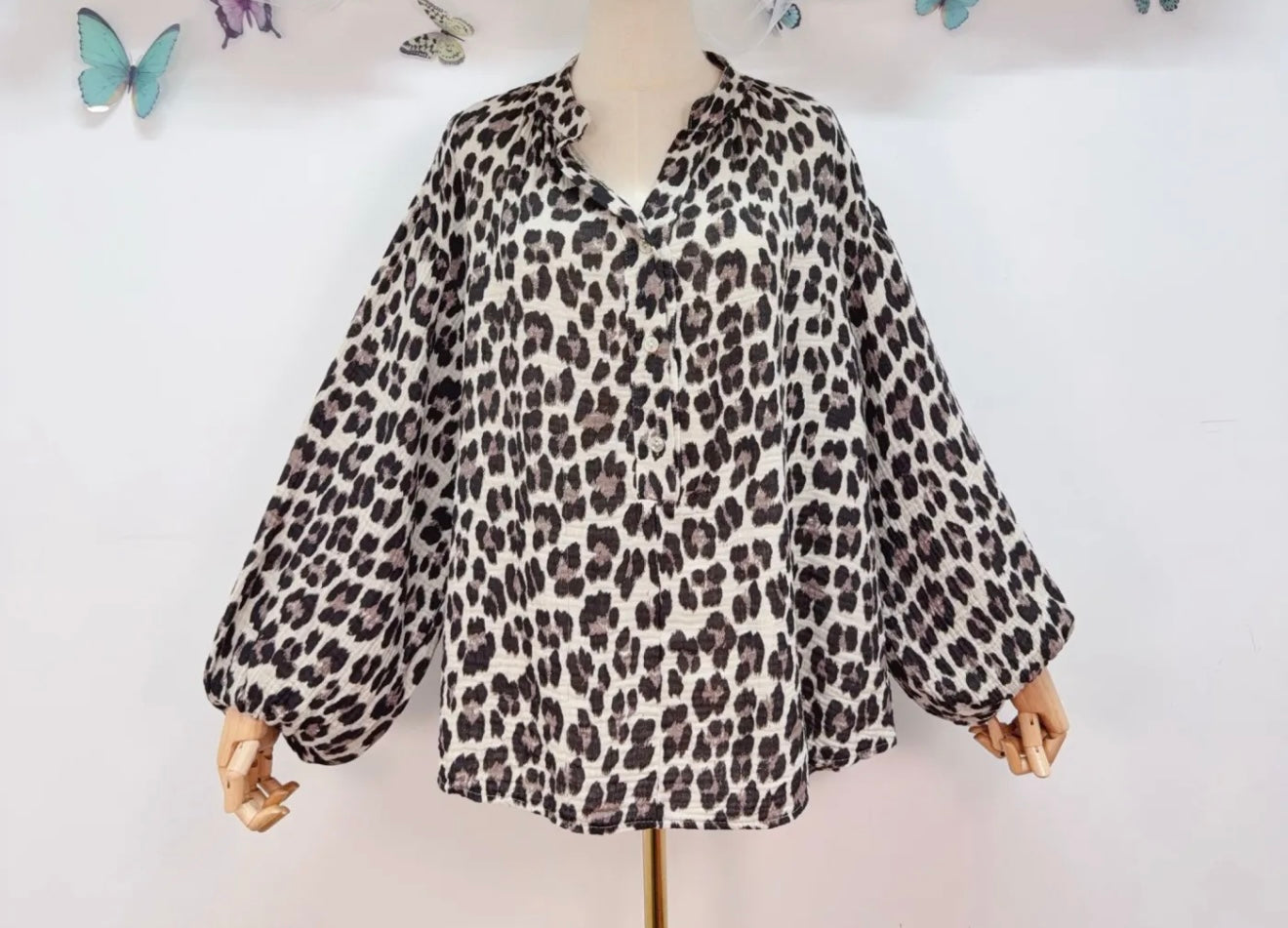 Musselin Leopard Blouse