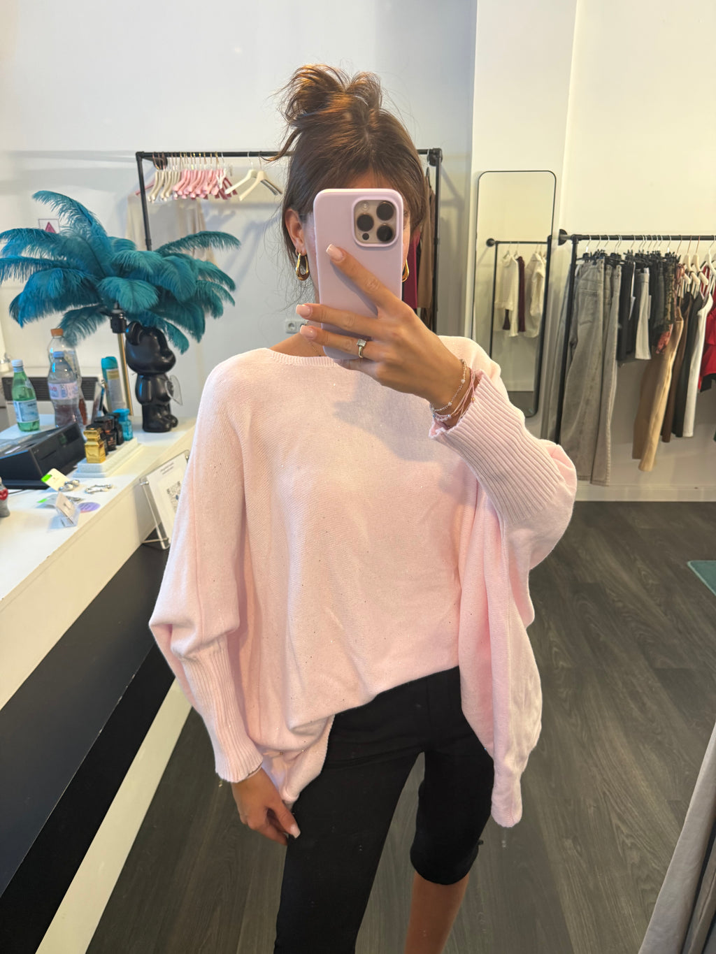 Rose Glitter Sweater