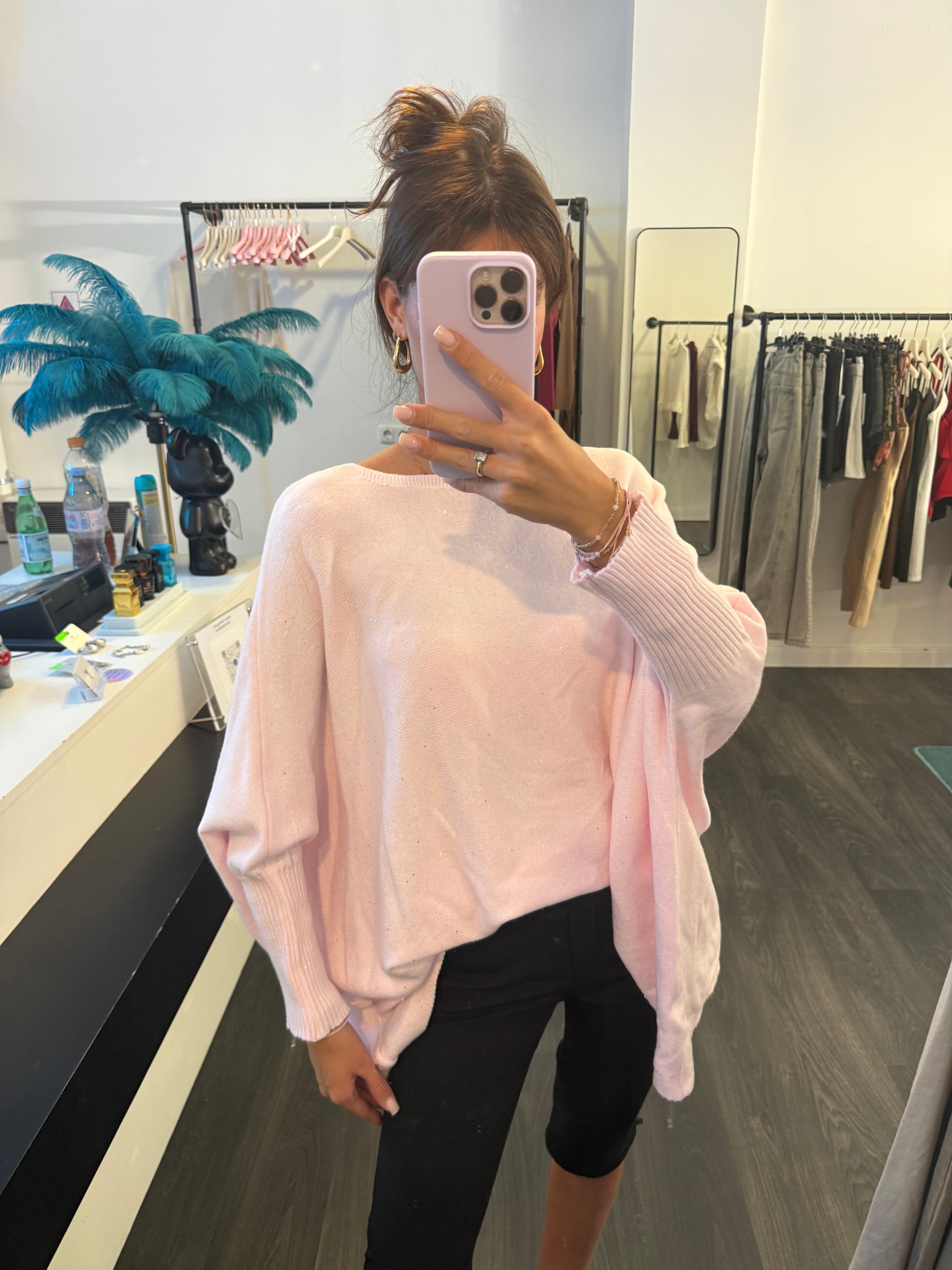 Rose Glitter Sweater