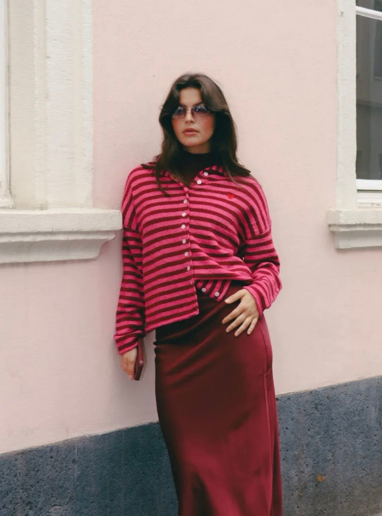 Pink Stripe Cardigan