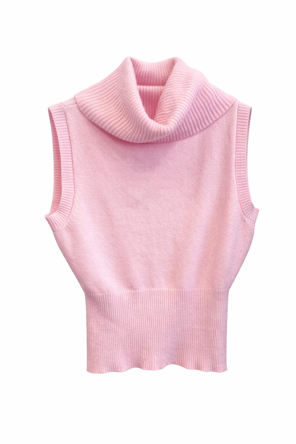 Sleeveless Knit Turtleneck Top