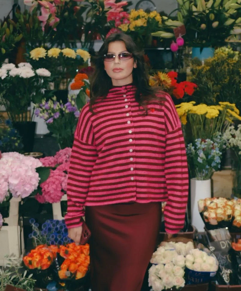Pink Stripe Cardigan