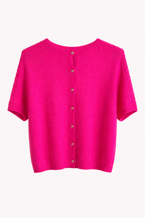 Alpaca Short-Sleeve Cardigan