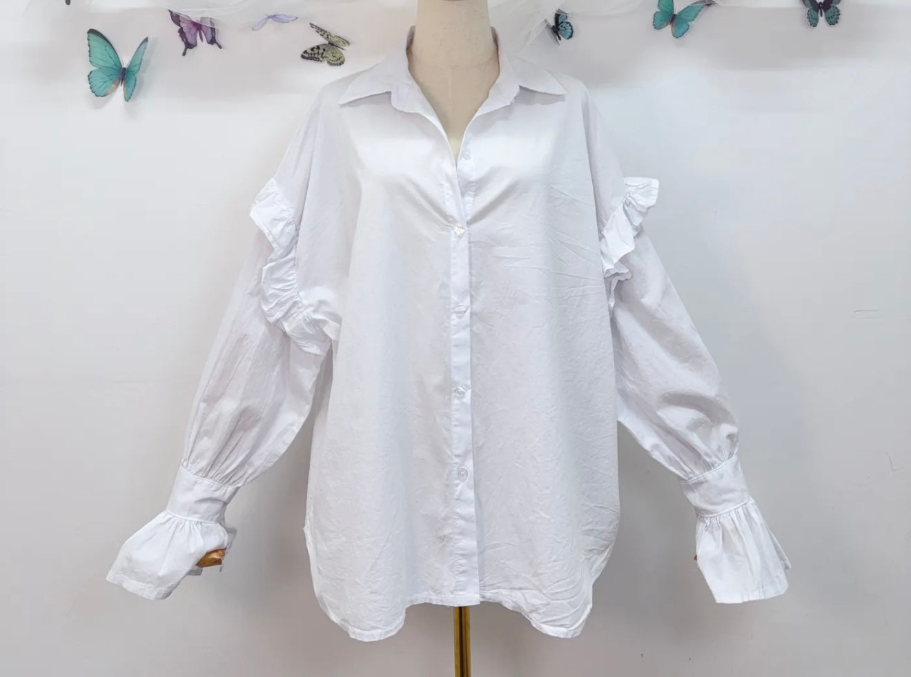 Cotton Ruffle Blouse