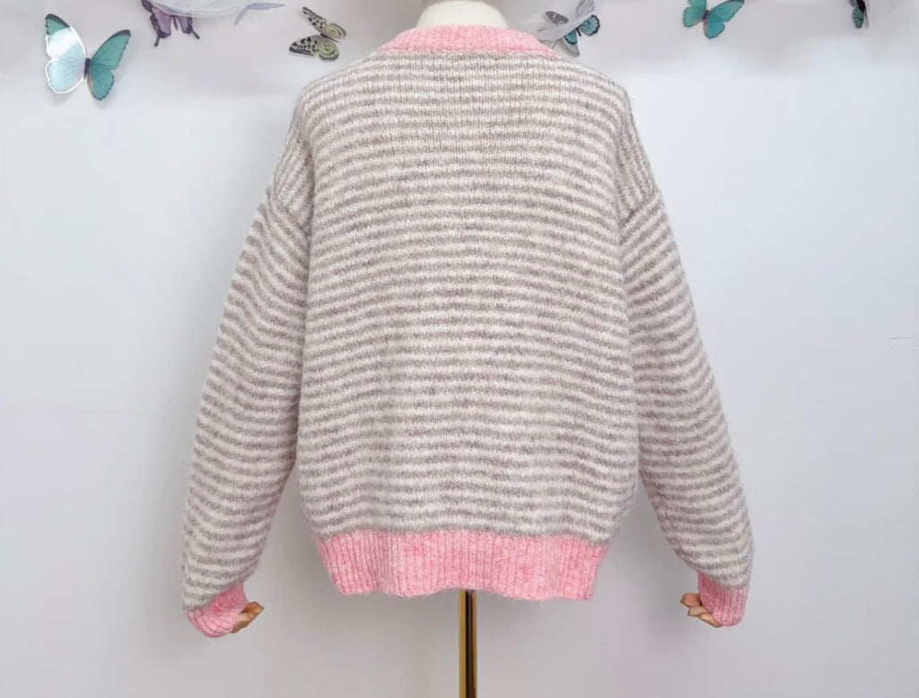 Oversize striped cardigan