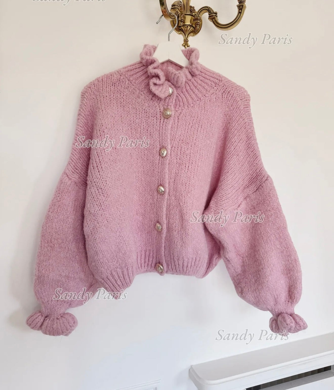 Ruffled Knit Cardigan