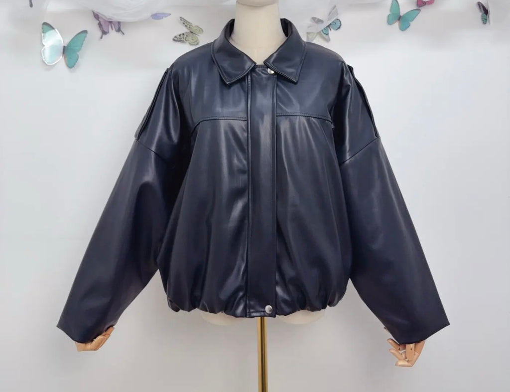 Oversized Faux Leather Jacket