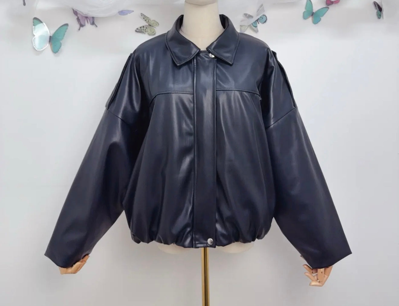 Oversized Faux Leather Jacket