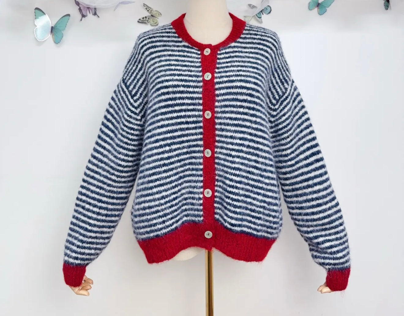 Oversize striped cardigan