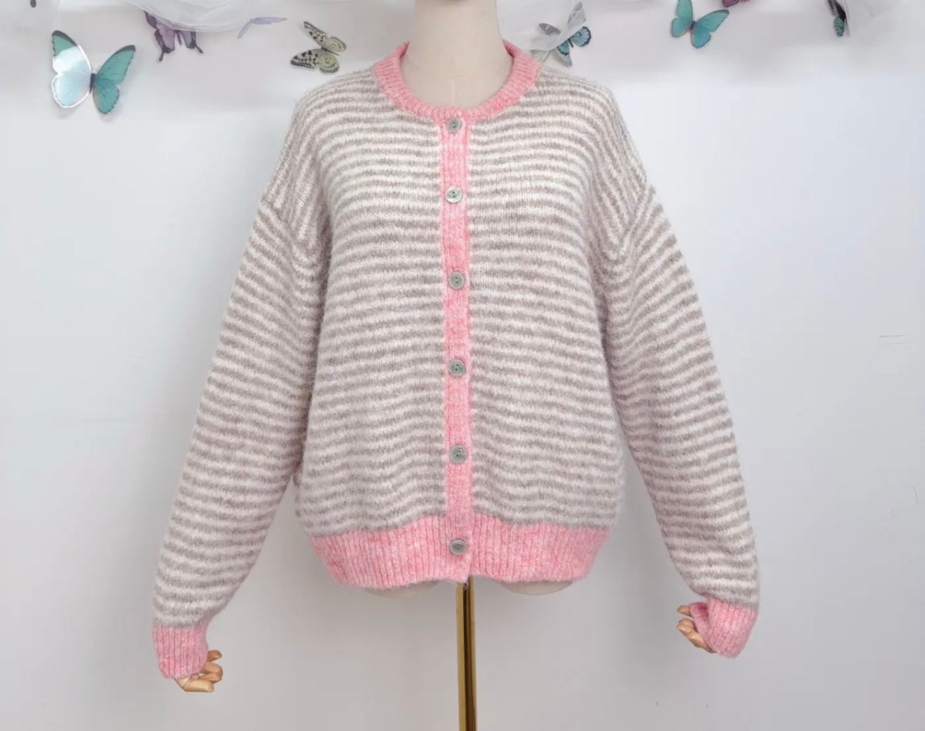 Oversize striped cardigan