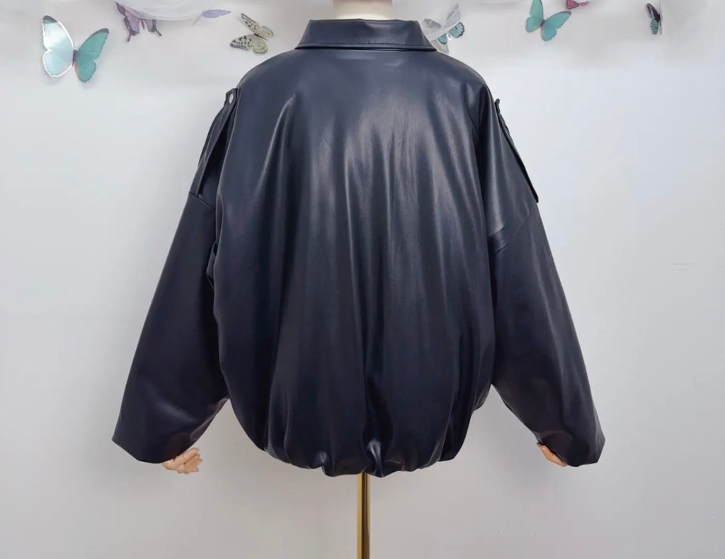 Oversized Faux Leather Jacket