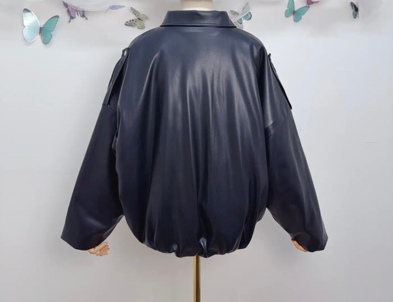 Oversized Faux Leather Jacket