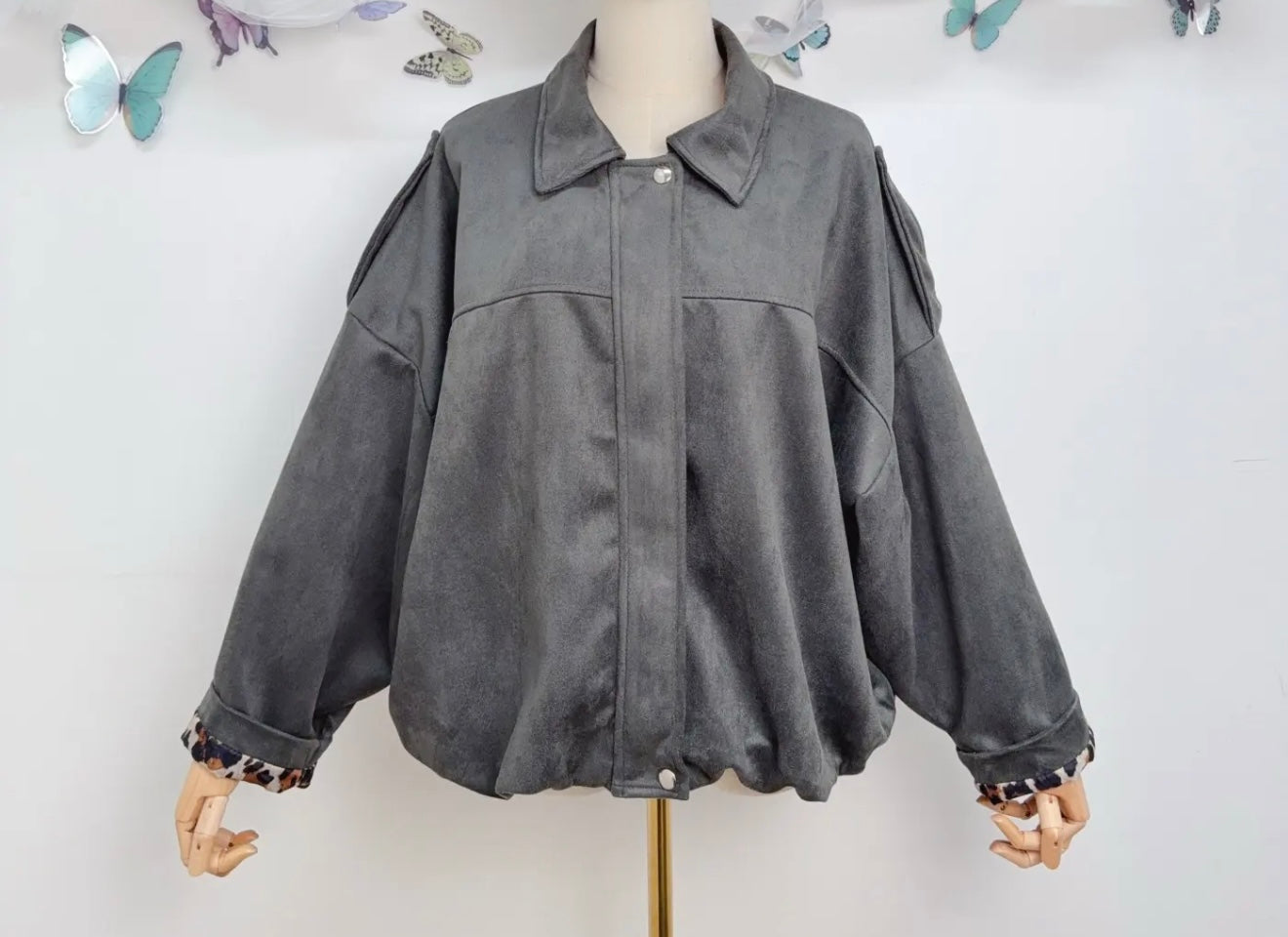 Oversized Faux Suede Jacket