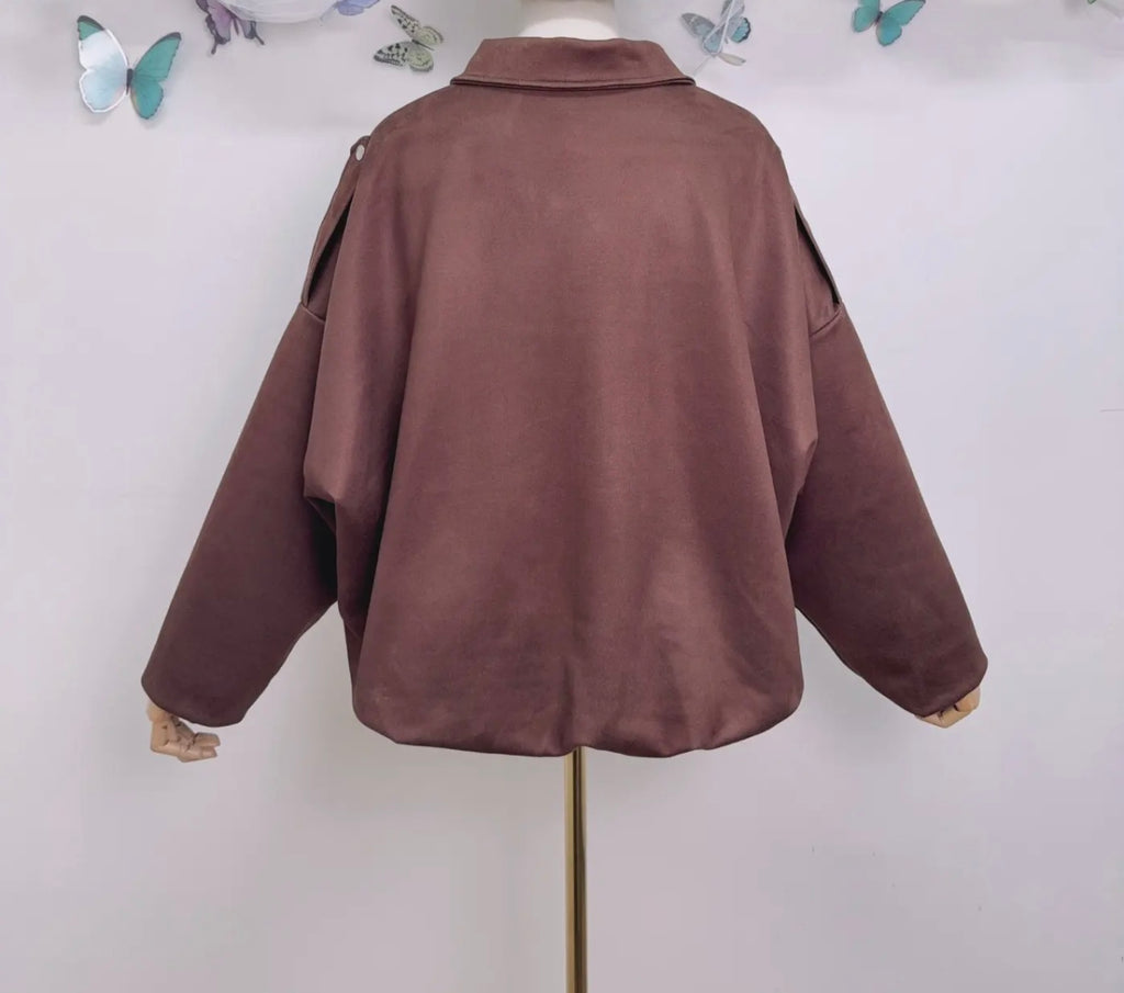 Oversized Faux Suede Jacket