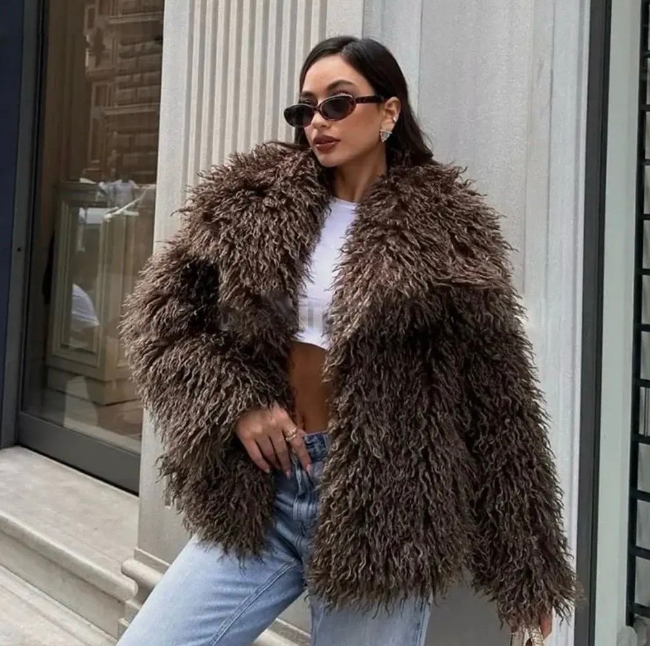 Faux fur jacket