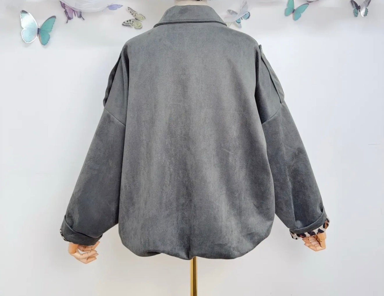 Oversized Faux Suede Jacket