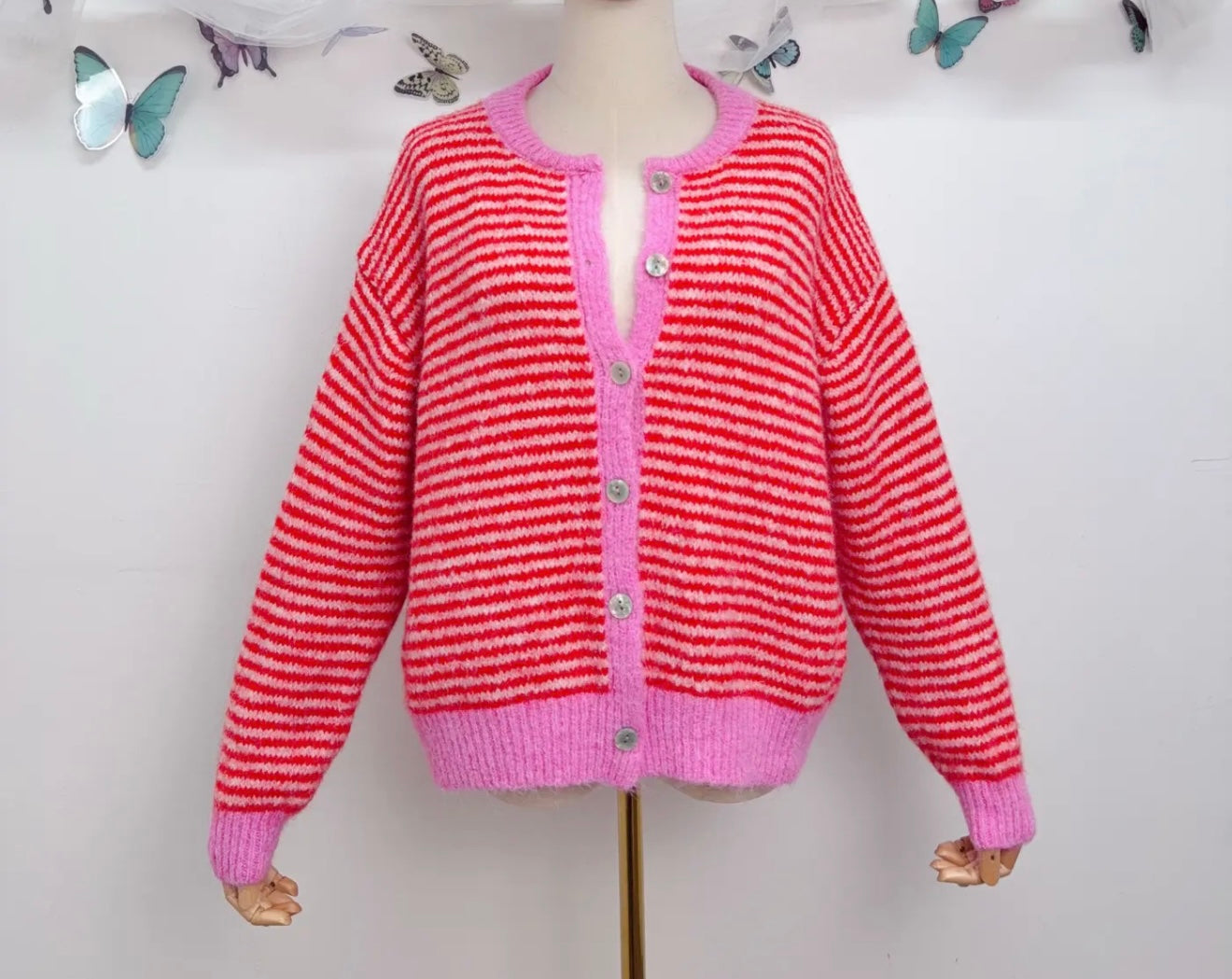 Oversize striped cardigan