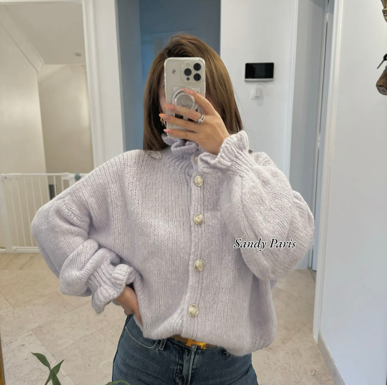 Ruffled Knit Cardigan