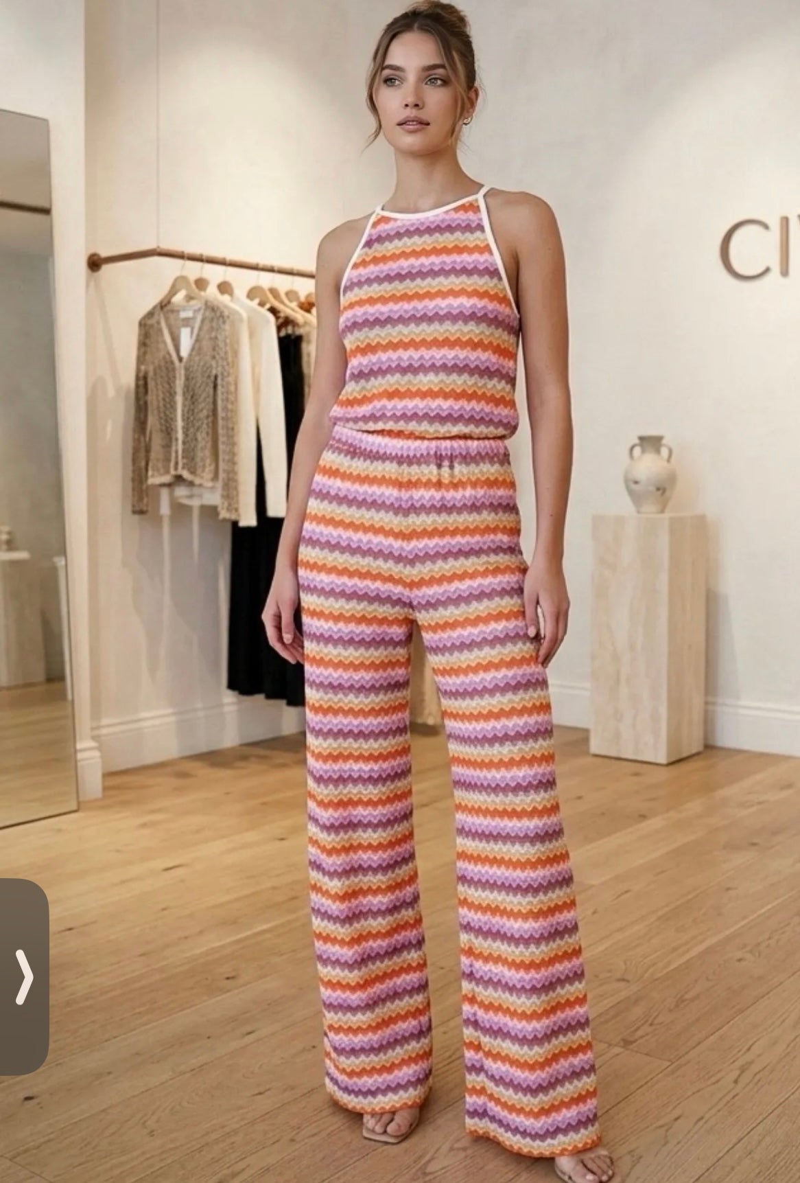 Chevron Knit Pants – Multicolor