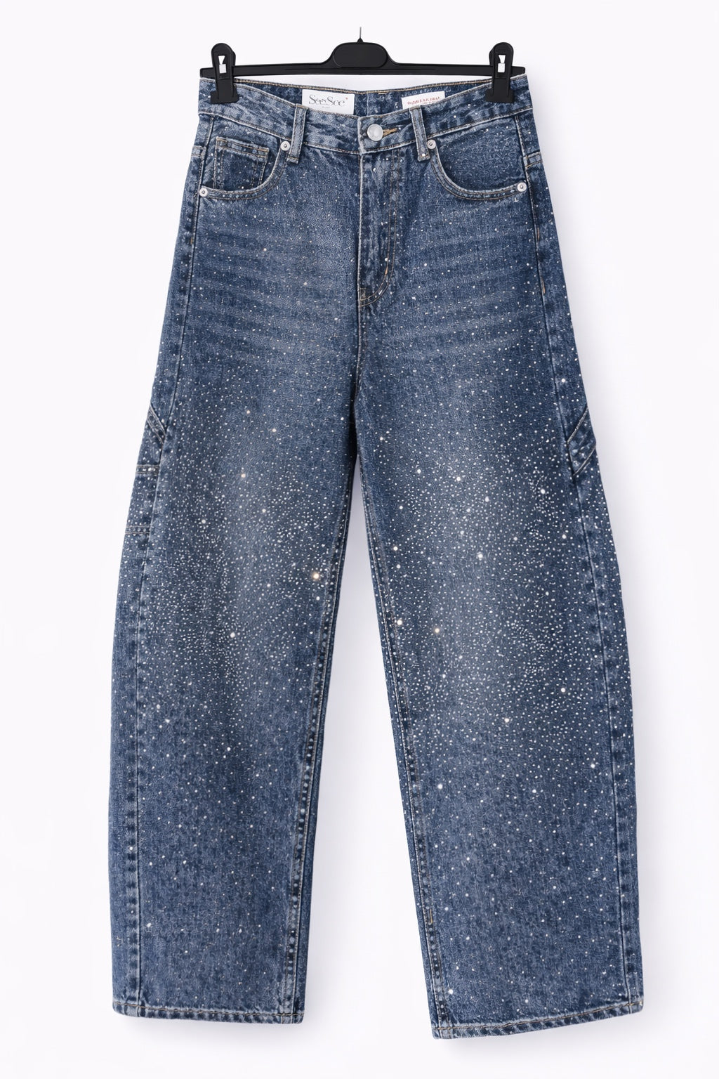 Diamond High-Waist Straight-Leg Jeans