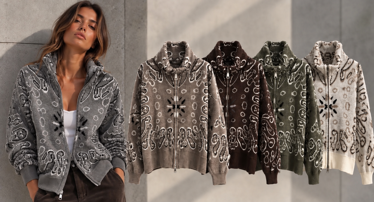 Bandana Print Zipper