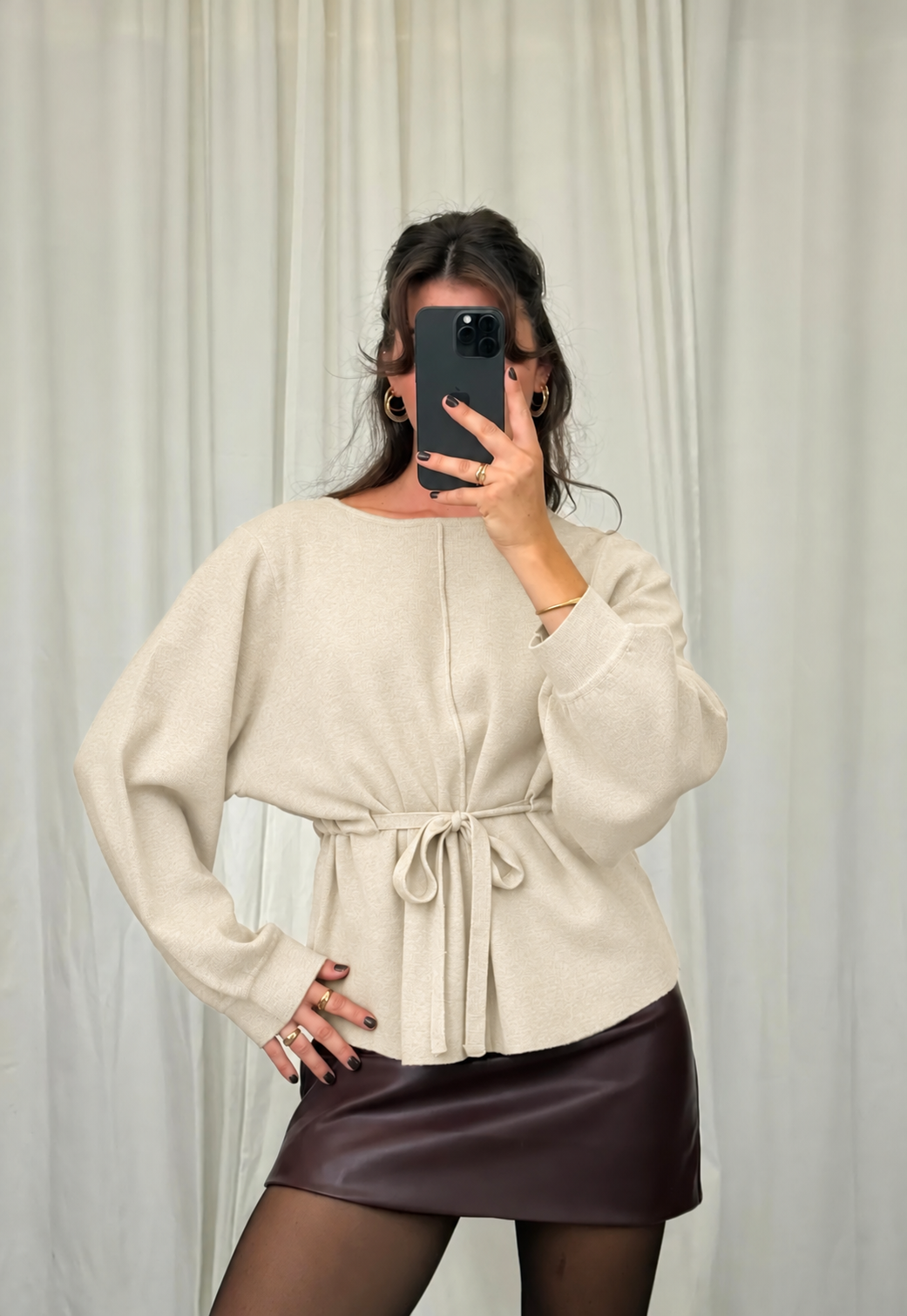 Tie-Waist Sweater