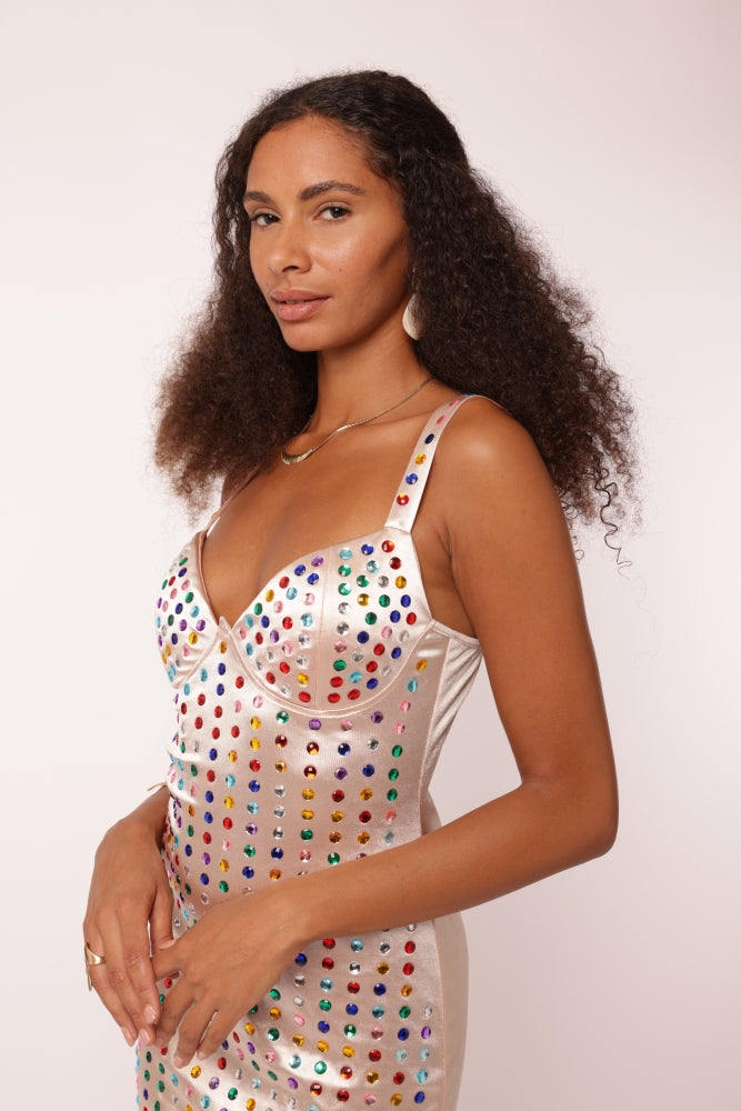 Multicolor Crystal Dress