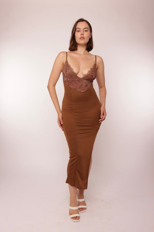 Lace Contour Midi Dress