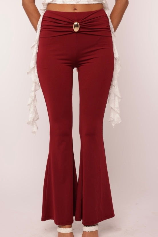 Wine Flared Pants
