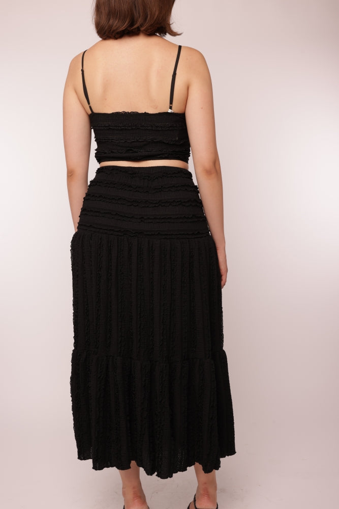 Black Textured Two-Piece Set