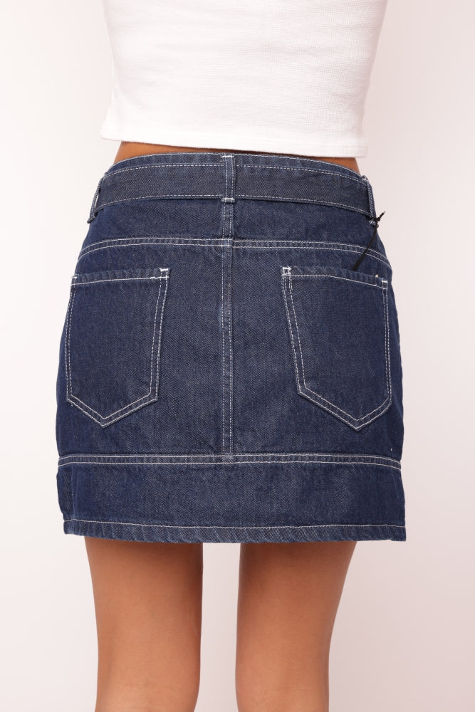 Bow Denim Skirt