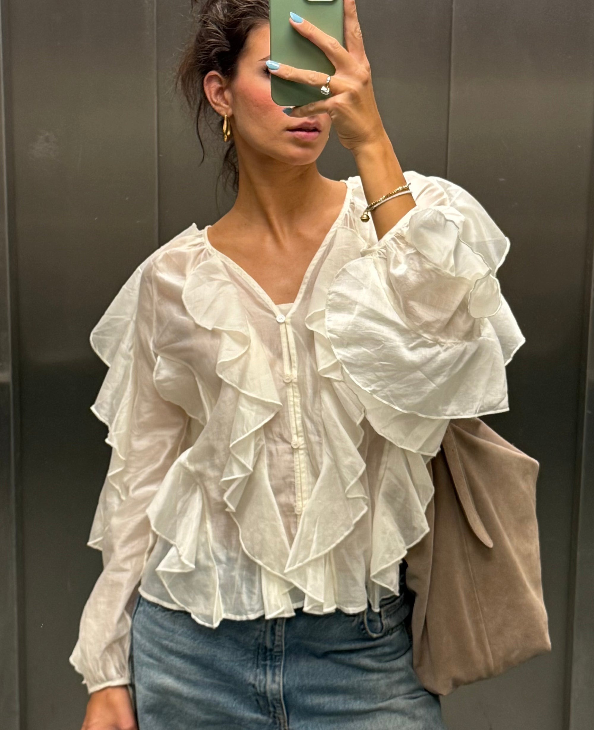 ruffled blouse