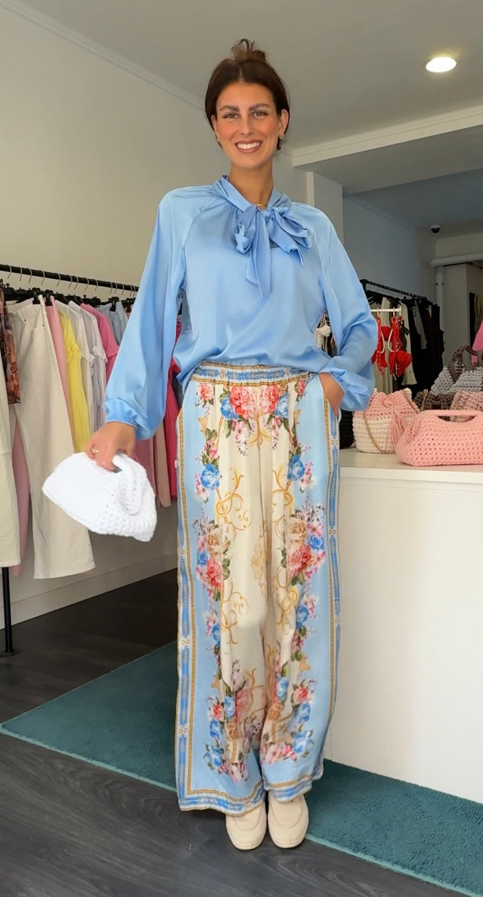 Silk Floral Printed Pants