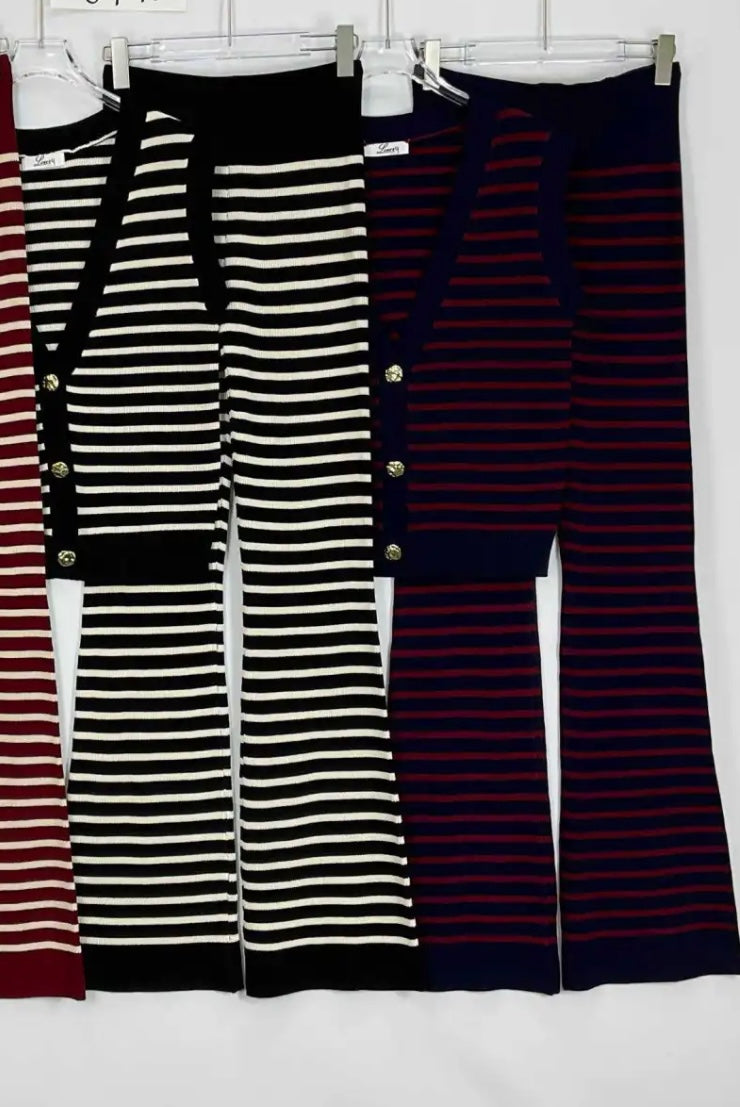 Striped Knitted Two-Piece Set 
