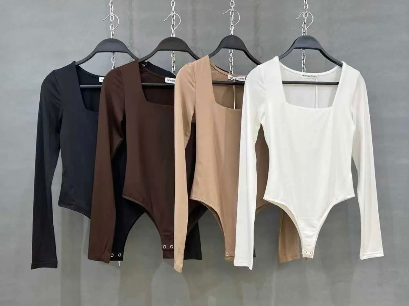 Square Neck Long Sleeve Bodysuit