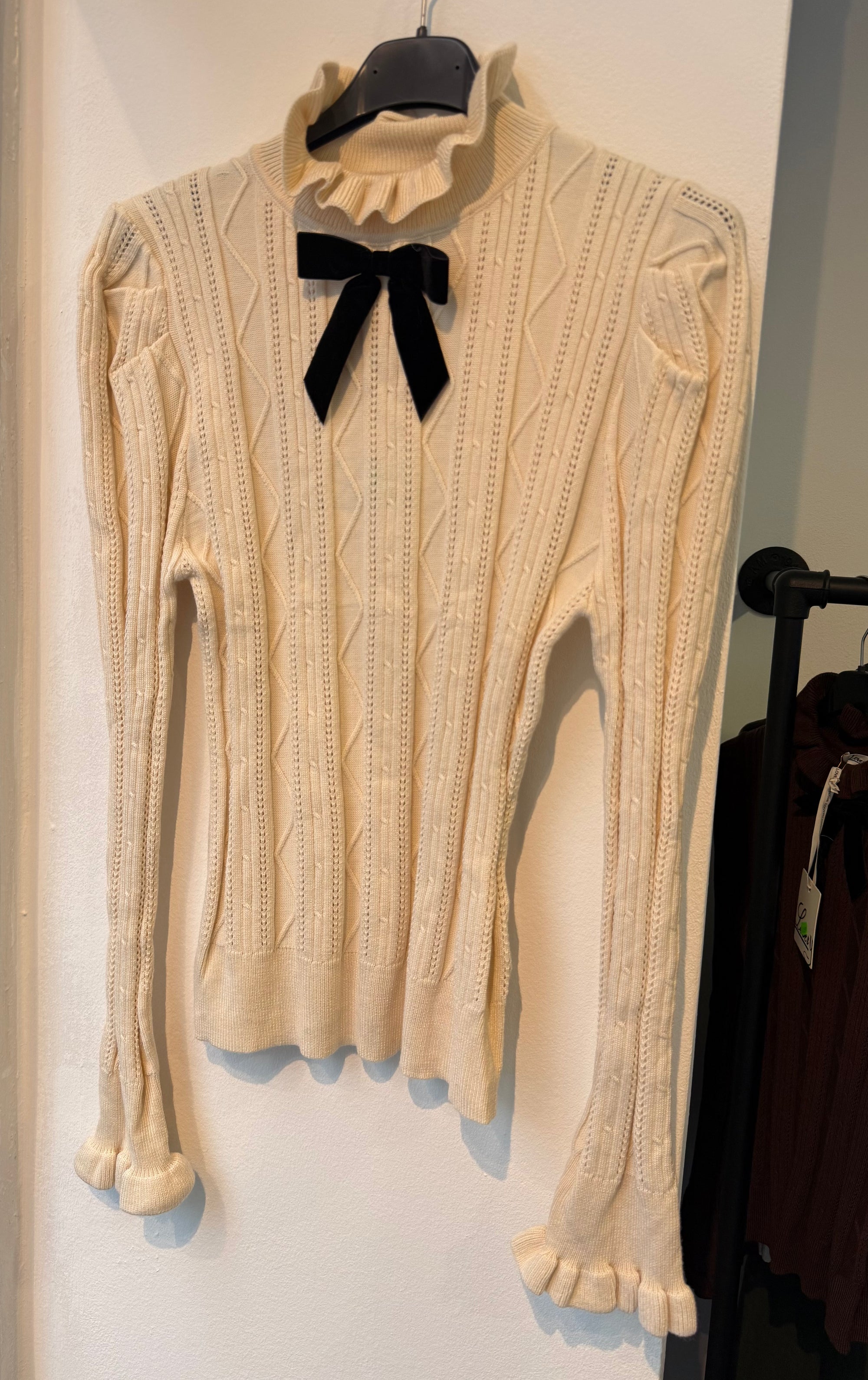 Knitted Ruffle Turtleneck Sweater