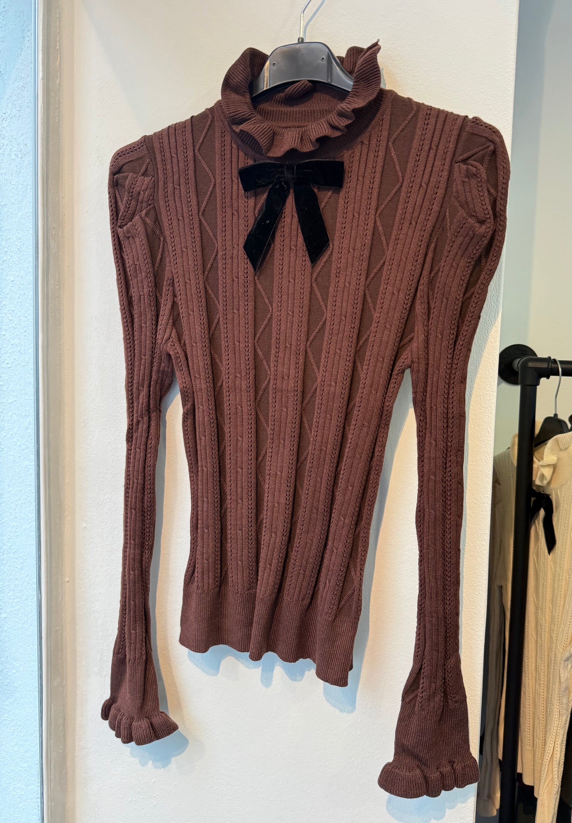 Knitted Ruffle Turtleneck Sweater