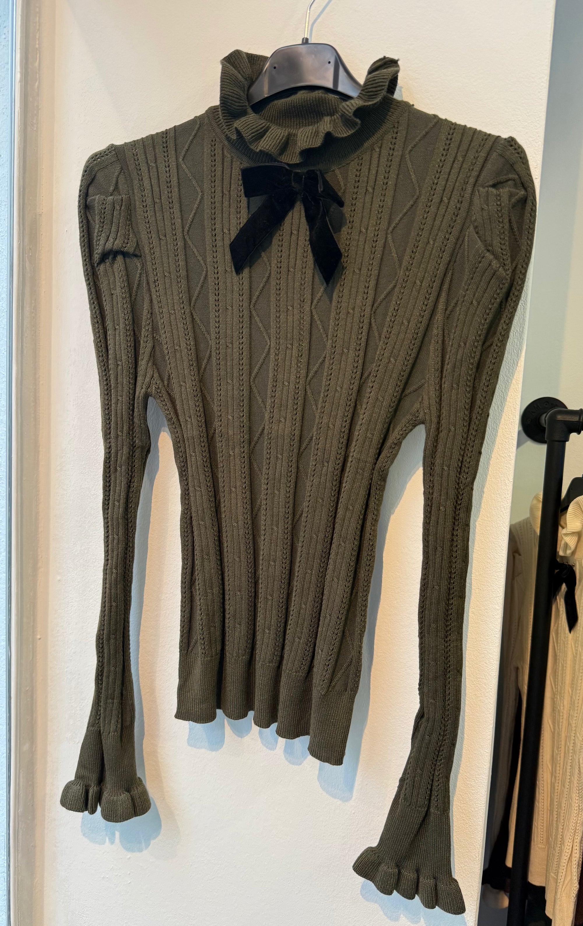 Knitted Ruffle Turtleneck Sweater