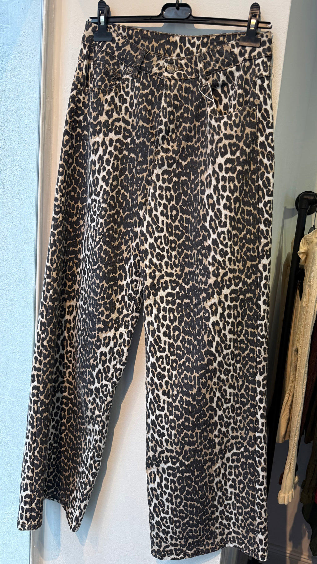 Leopard Print Wide Leg Jeans